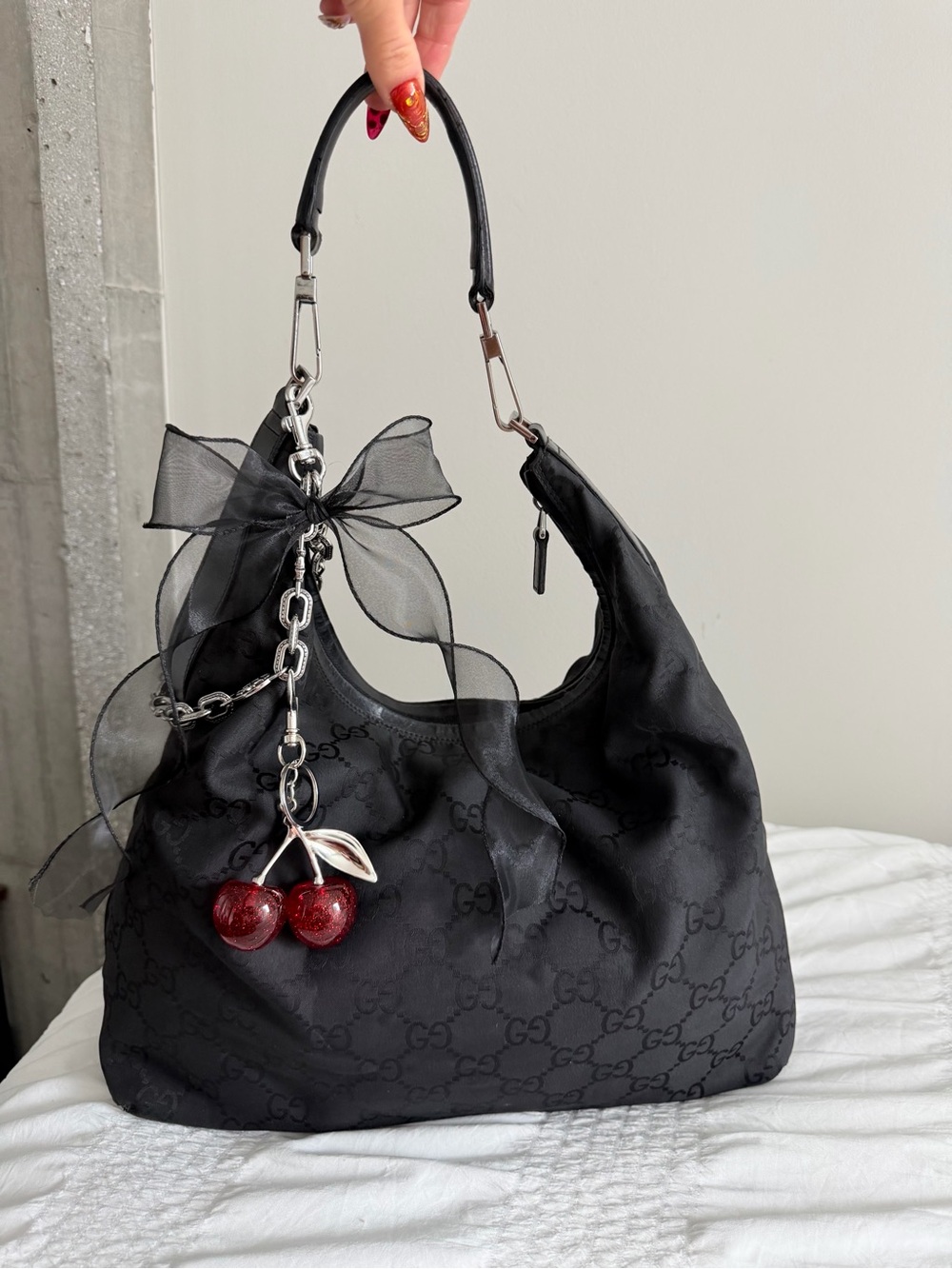 Vintage Gucci Monogram Hobo Shoulder Bag